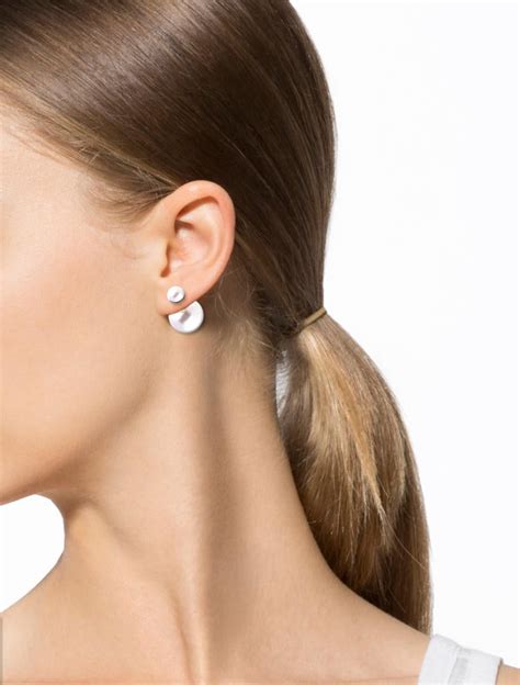 dior double pearl earrings price|Dior tribal double pearl earrings.